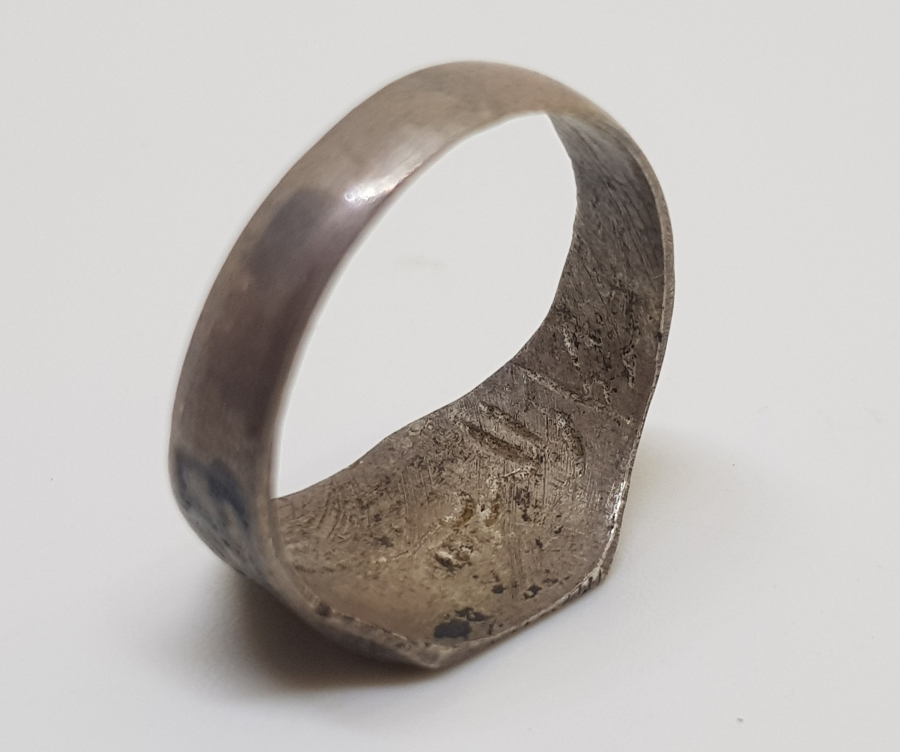 SAVAT ALTIN VE KALEM İŞÇİLİKLİ İÇ KISMI OSMANLICA YAZILI OSMANLI DÖNEMİ GÜMÜŞ YÜZÜK