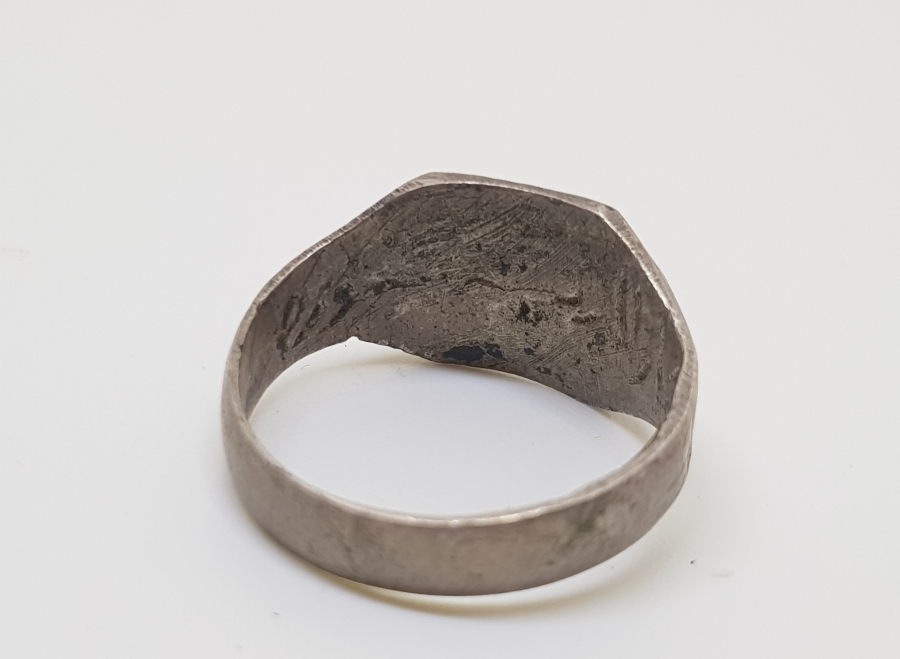 SAVAT ALTIN VE KALEM İŞÇİLİKLİ İÇ KISMI OSMANLICA YAZILI OSMANLI DÖNEMİ GÜMÜŞ YÜZÜK