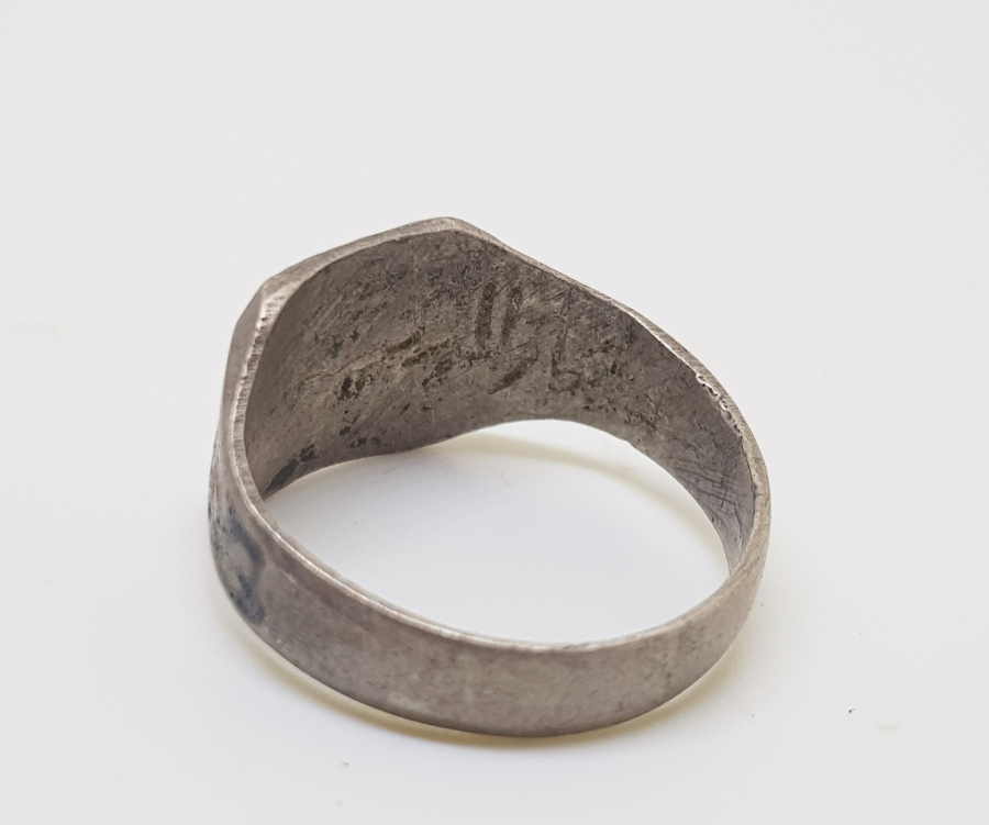 SAVAT ALTIN VE KALEM İŞÇİLİKLİ İÇ KISMI OSMANLICA YAZILI OSMANLI DÖNEMİ GÜMÜŞ YÜZÜK