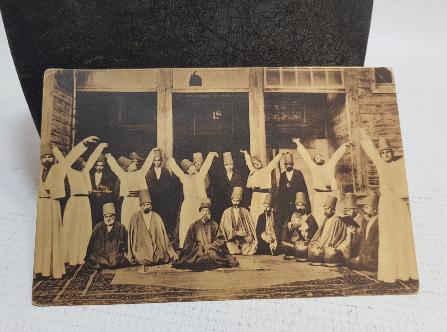 ARKASI YAZILI MEVLEVİLER GÖRSELLİ OSMANLI DÖNEMİ NADİR KARTPOSTAL