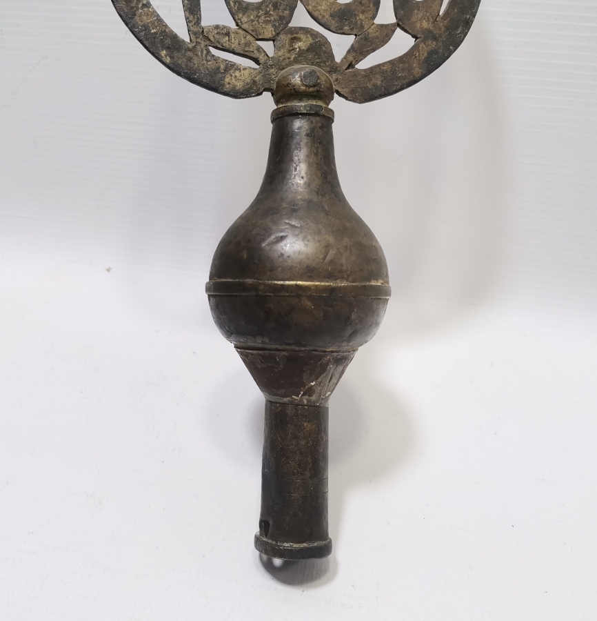 TERS LALE FİGÜRLÜ OSMANLI DÖNEMİ TEKKE İŞİ NADİR BRONZ ALEM