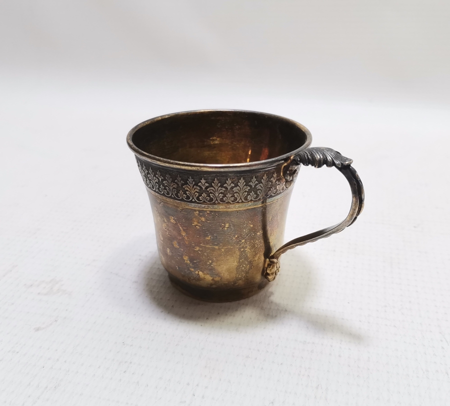 OSMANLI HANEDAN ÜYELERİNDEN BİRİNE AİT ÜZERİ ALTIN VERMEYLİ OSMANLI DÖNEMİ NADİR GÜMÜŞ BARDAK