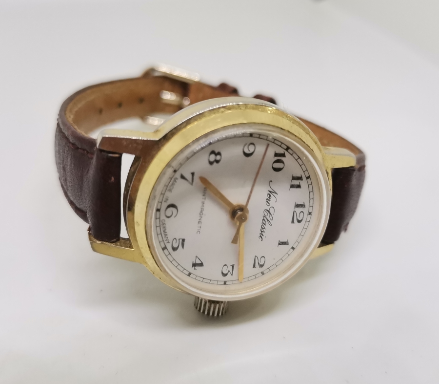 ALTIN KAPLAMA ANTİKA KURMALI OTOMATİK KOL SAATİ