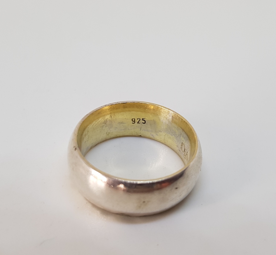 İÇİ YAZILI KALIN TİPTE GÜMÜŞ ALYANS