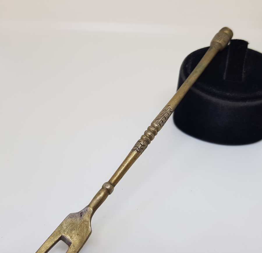 ÜZERİ KALEM İŞÇİLİKLİ OSMANLI DÖNEMİ ALTIN VARAKLI NADİR ÇATAL