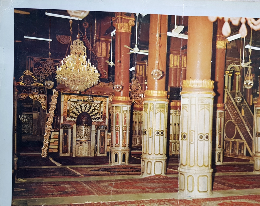 ANTİKA RENKLİ BASKI MESCİD-İ NEBEVİ CAMİİ ŞERİFİ İÇİ GÖRSELLİ PANO