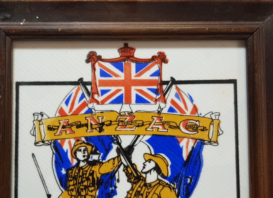 1990 YILI YAPIMI ÇANAKKALE SAVAŞI'NIN 75. YILI ANISINA YAPILMIŞ HATIRA ÇERÇEVELİ ANZAK SERAMİK KARO