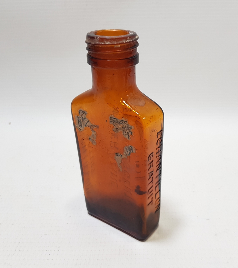 OSMANLI DÖNEMİ KABARTMA İŞÇİLİKLİ NADİR İLAÇ ŞİŞESİ