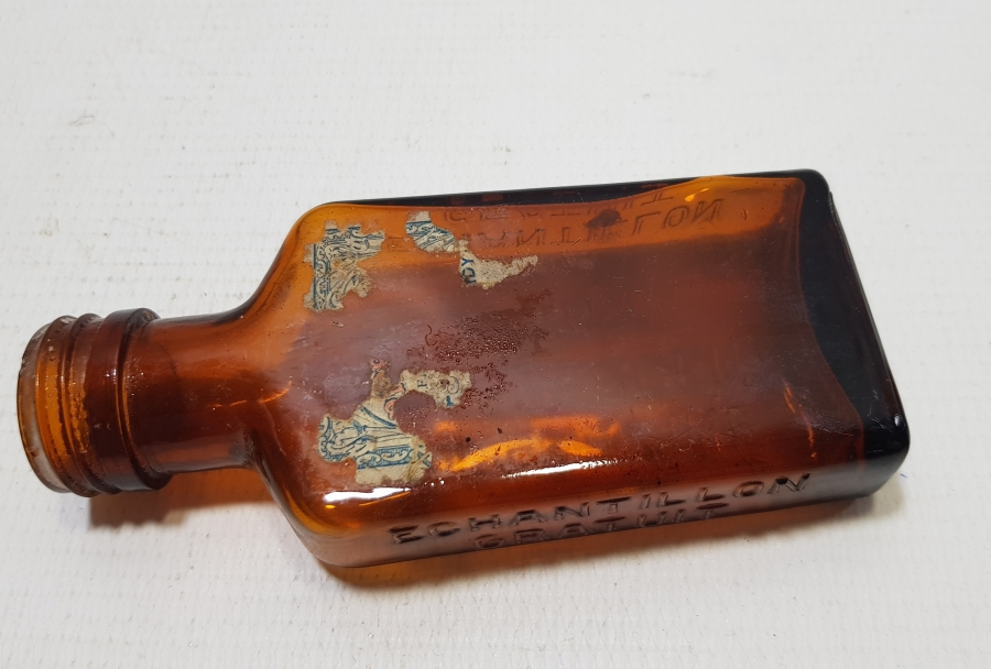 OSMANLI DÖNEMİ KABARTMA İŞÇİLİKLİ NADİR İLAÇ ŞİŞESİ