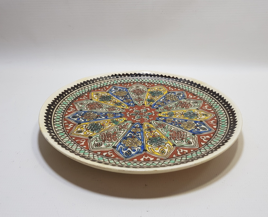 EL BOYAMA USTA İMZALI BÜYÜK BOY NADİR KÜTAHYA NADİR DUVAR TABAĞI