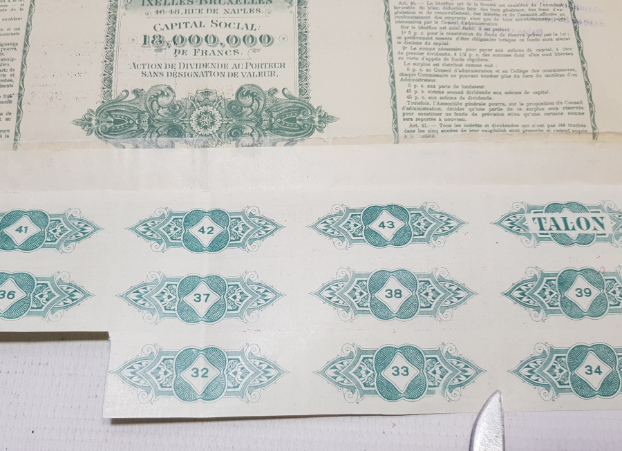 OSMANLI DÖNEMİ İSTANBUL ELEKTRİKLİ TRAMVAY ŞİRKETİ HİSSE SENEDİ