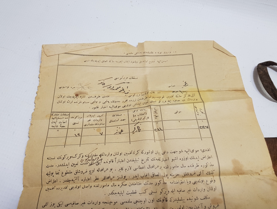 OSMANLI DÖNEMİ EL YAPIMI NADİR DERİ ASKER CÜZDANI