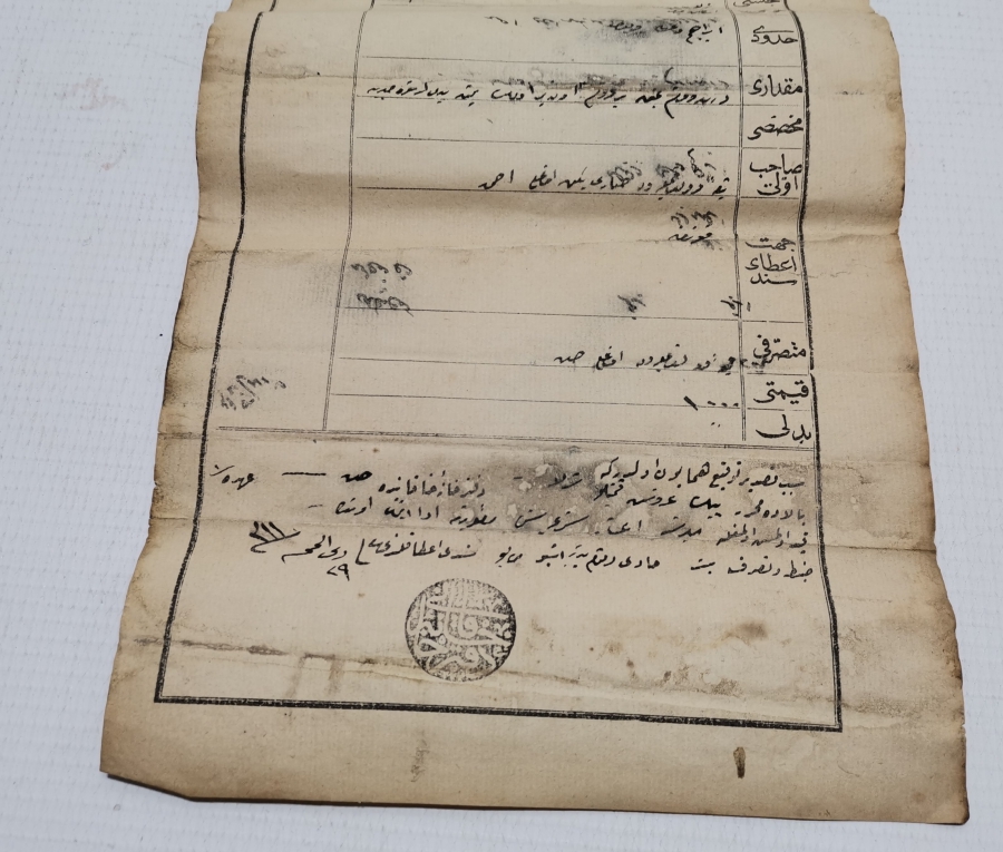 ABDÜLHAMİD HAN DÖNEMİ BÜYÜK BOY SENED-İ HAKANİ