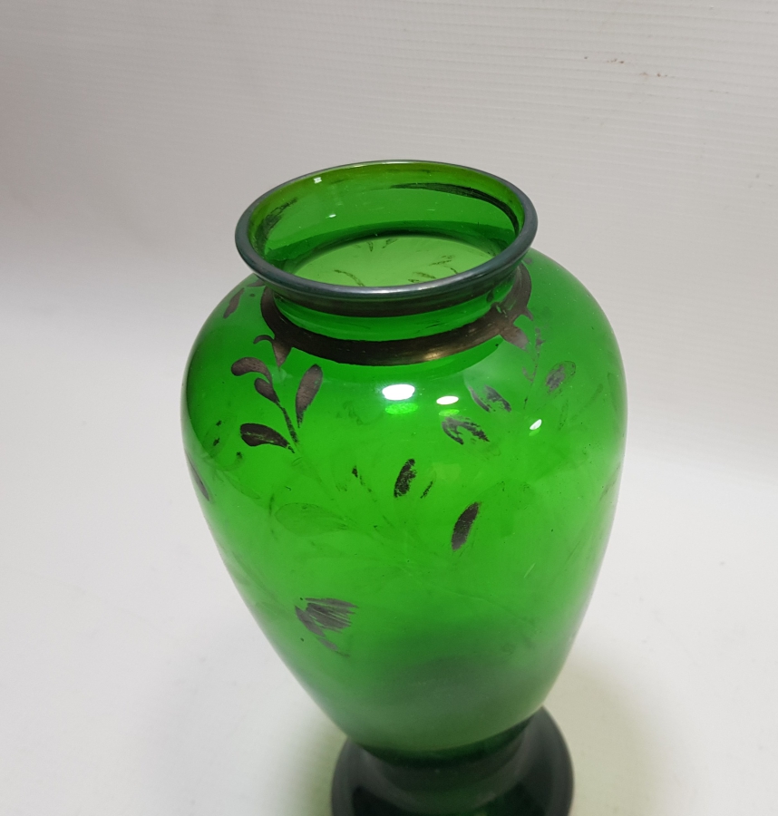 ÜZERİ GÜMÜŞ VARAKLI OSMANLI DÖNEMİ VAZO