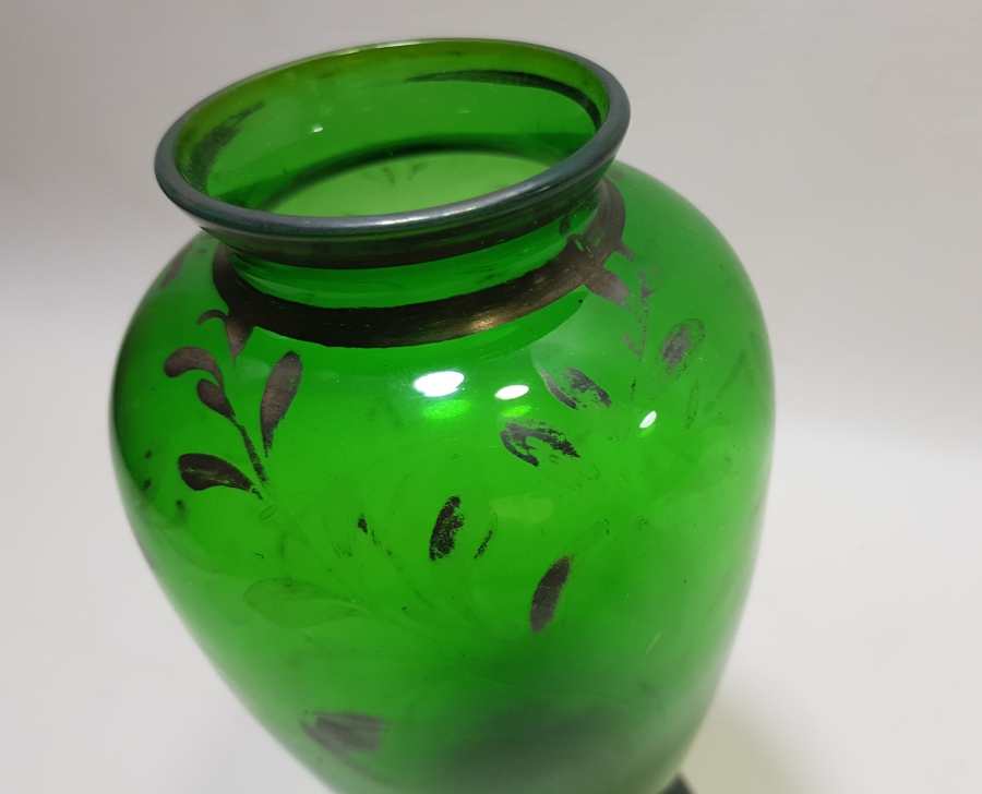 ÜZERİ GÜMÜŞ VARAKLI OSMANLI DÖNEMİ VAZO