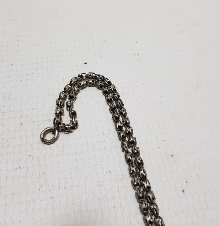 OSMANLI DÖNEMİ DAMGALI GÜMÜŞ ARNAVUT ZİNCİR CEP SAATİ KÖSTEĞİ