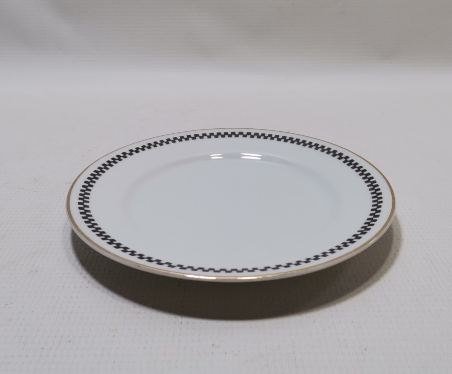 ARKASI OSMANLICA YAZILI VE ALTIN VARAKLI PORSELEN PASTA TABAĞI