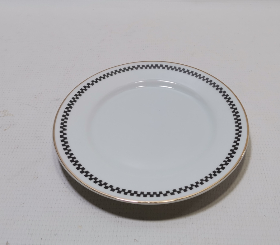 ARKASI OSMANLICA YAZILI VE ALTIN VARAKLI PORSELEN PASTA TABAĞI