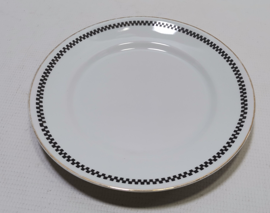 ARKASI OSMANLICA YAZILI VE ALTIN VARAKLI PORSELEN TABAK