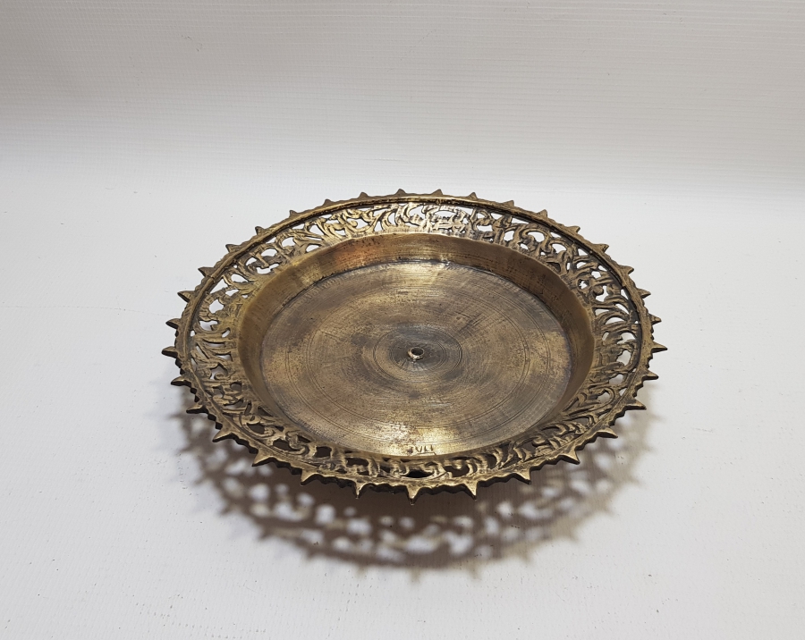 OSMANLI DÖNEMİ ÇOK NADİR BRONZ TEKKE İŞİ BÜYÜK BOY AYAKLI İFTARİYELİK - HURMALIK