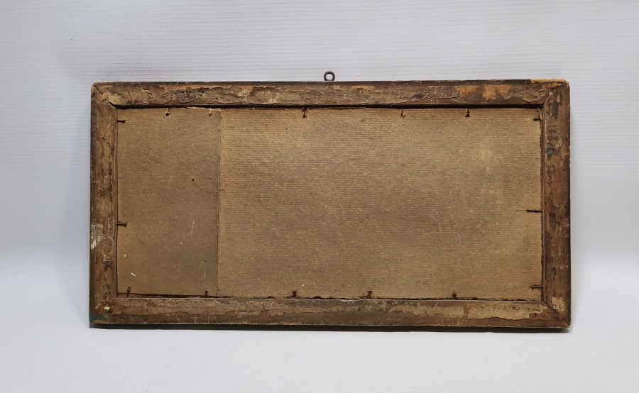 ORİJİNAL ÇERÇEVESİNDE ALLAH - MUHAMMED YAZILI OSMANLI DÖNEMİ EL BOYAMA CAMALTI HAT LEVHA