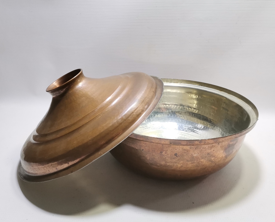 İÇİ KALAYLANMIŞ ANTİKA BAKIR TENCERE