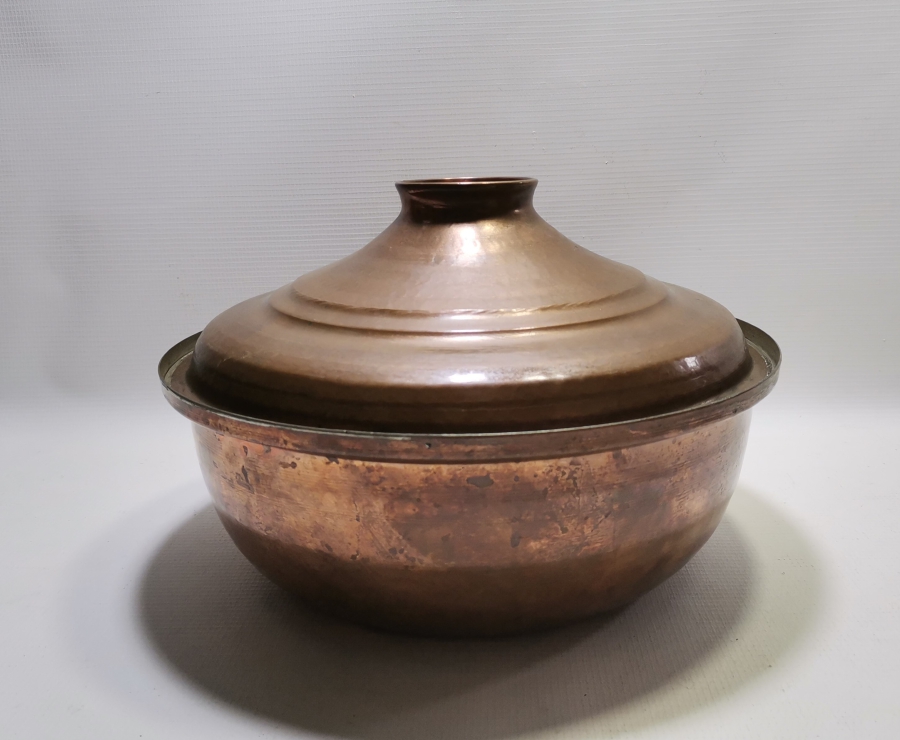 İÇİ KALAYLANMIŞ ANTİKA BAKIR TENCERE