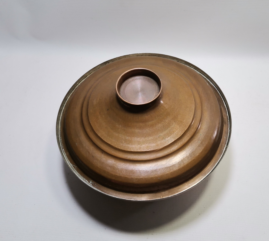 İÇİ KALAYLANMIŞ ANTİKA BAKIR TENCERE