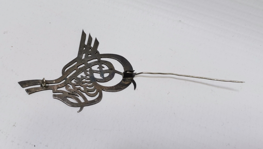 OSMANLI DÖNEMİ ABDÜLHAMİD HAN TUĞRALI GÜMÜŞ ÖZEL YAPIM BROŞ