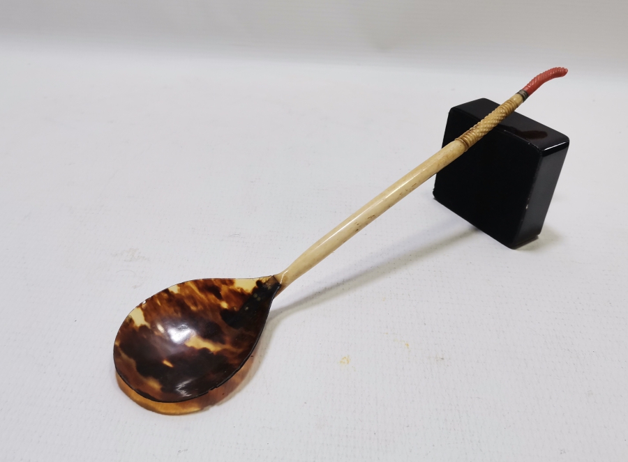 OSMANLI DÖNEMİ BAĞA, FİLDİŞİ VE MERCAN ÇOK NADİR TEKKE İŞİ HOŞAF KAŞIĞI