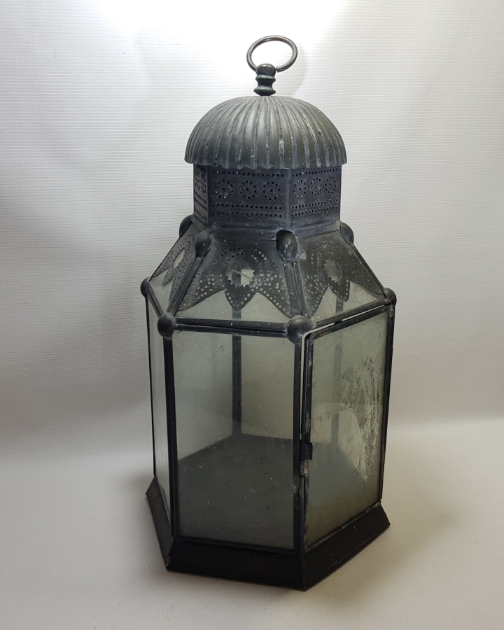 OSMANLI DÖNEMİ BÜYÜK BOY KONAK İŞİ BRONZ APLİKLİ TESTERE İŞÇİLİKLİ BAHÇE MUMLUĞU