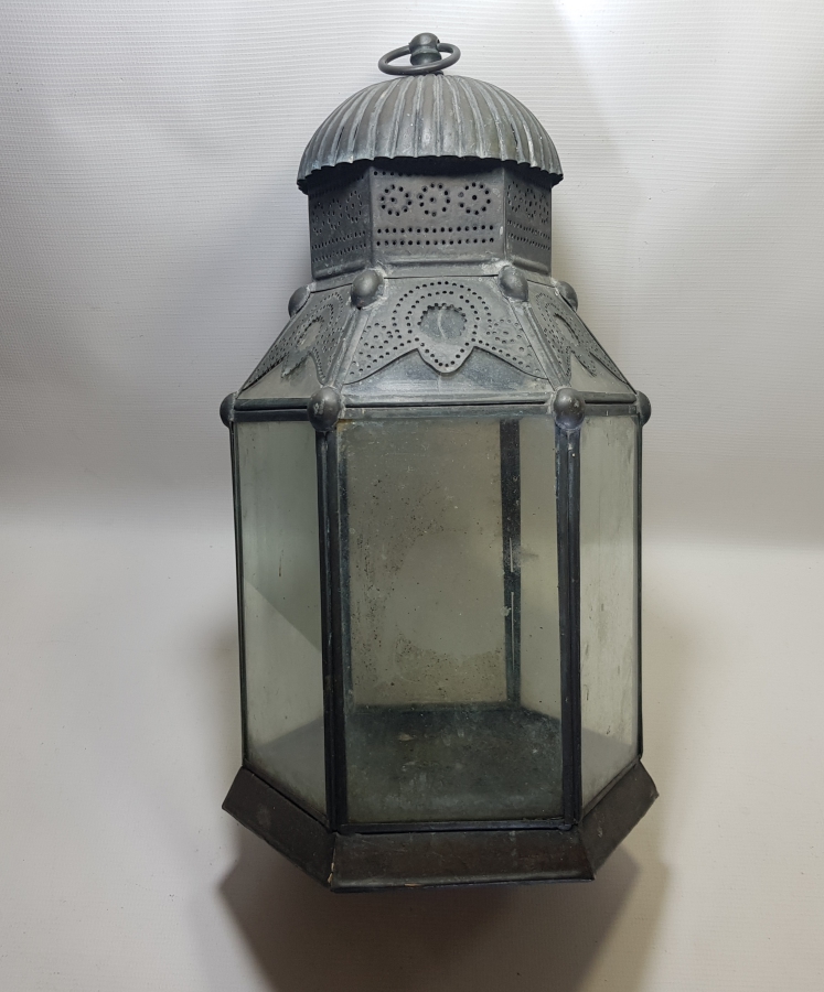 OSMANLI DÖNEMİ BÜYÜK BOY KONAK İŞİ BRONZ APLİKLİ TESTERE İŞÇİLİKLİ BAHÇE MUMLUĞU