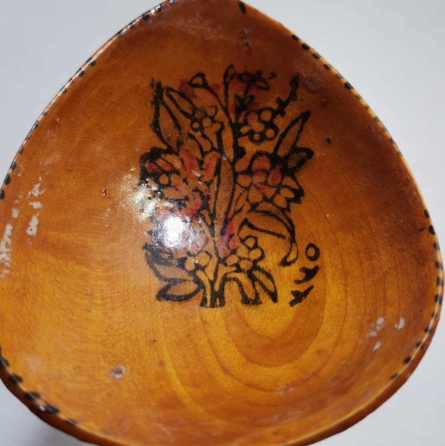 ÜZERİ TARİHLİ EL BOYAMA OSMANLI DÖNEMİ TAHTA KAŞIK