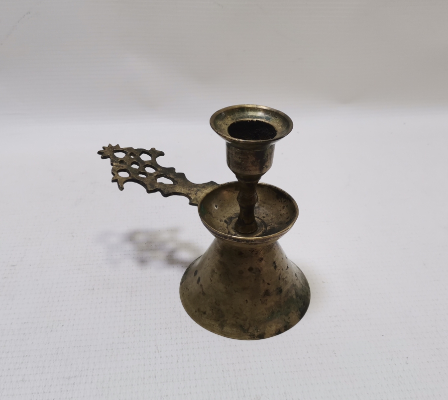 NADİR FORMDA OSMANLI DÖNEMİ HAVAN ŞAMDAN FORMLU TEKKE İŞİ EL MUMLUĞU