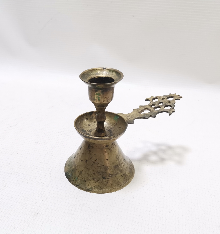 NADİR FORMDA OSMANLI DÖNEMİ HAVAN ŞAMDAN FORMLU TEKKE İŞİ EL MUMLUĞU