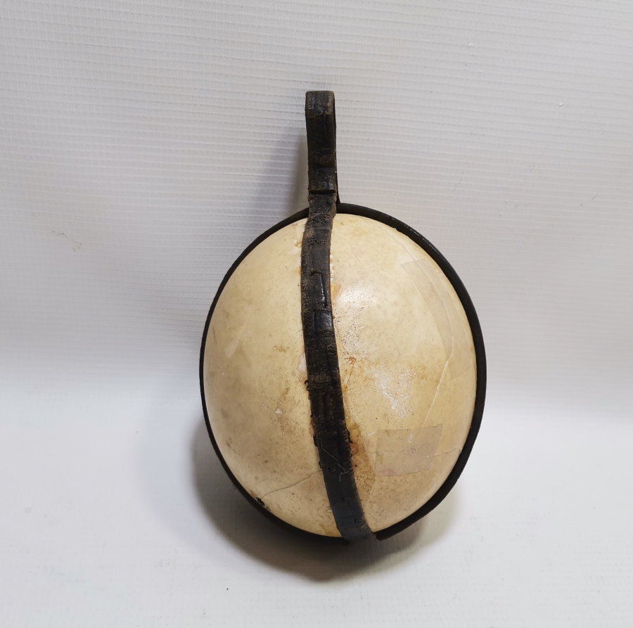 DEVEKUŞU YUMURTASINDAN YAPILMIŞ OSMANLI DÖNEMİ BÜYÜK BOY TEKKE İŞİ NADİR ASKI TOPU