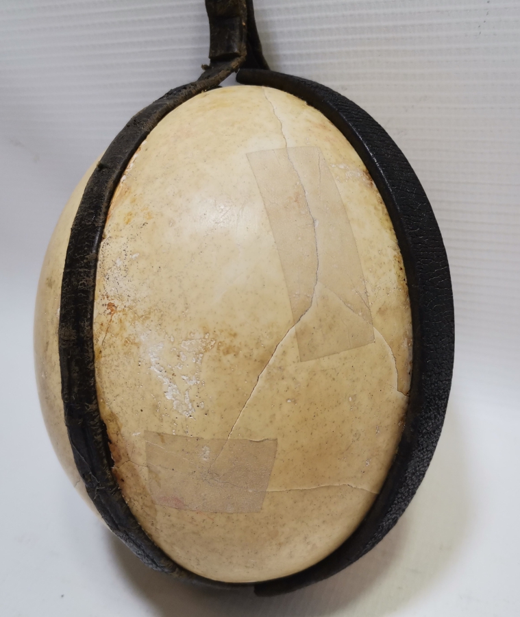 DEVEKUŞU YUMURTASINDAN YAPILMIŞ OSMANLI DÖNEMİ BÜYÜK BOY TEKKE İŞİ NADİR ASKI TOPU