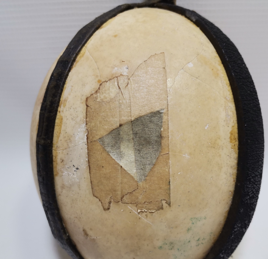 DEVEKUŞU YUMURTASINDAN YAPILMIŞ OSMANLI DÖNEMİ BÜYÜK BOY TEKKE İŞİ NADİR ASKI TOPU