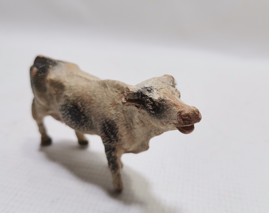 ÇOK NADİR EL YAPIMI TOPRAK TERRA-COTA İNEK FİGÜRÜ