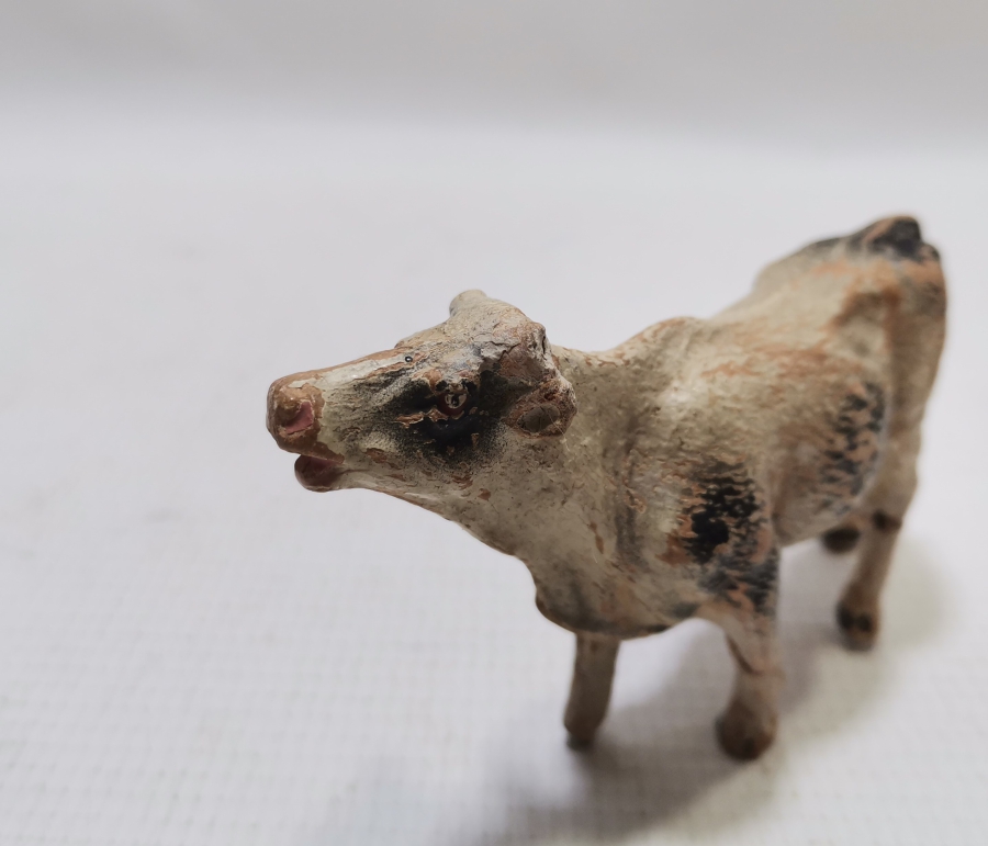 ÇOK NADİR EL YAPIMI TOPRAK TERRA-COTA İNEK FİGÜRÜ