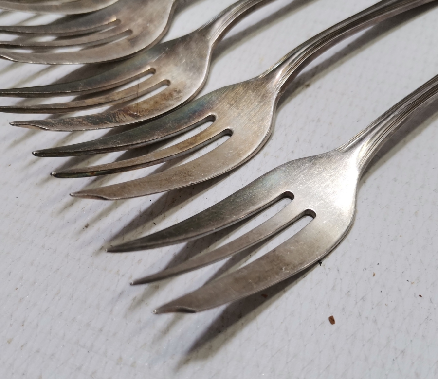 GÜMÜŞ KAPLAMA CRISTOFLE TATLI ÇATALI TAKIMI