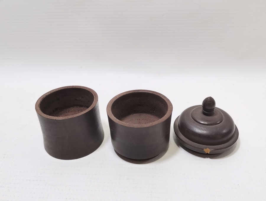 OSMANLI DÖNEMİ NADİR FORMDA ÇİFT HAZNELİ AHŞAP KAHVE KUTUSU