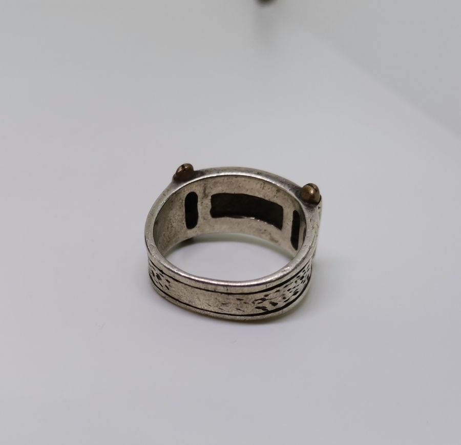 ÜZERİ RUMİ MOTİFLİ GÜMÜŞ YÜZÜK