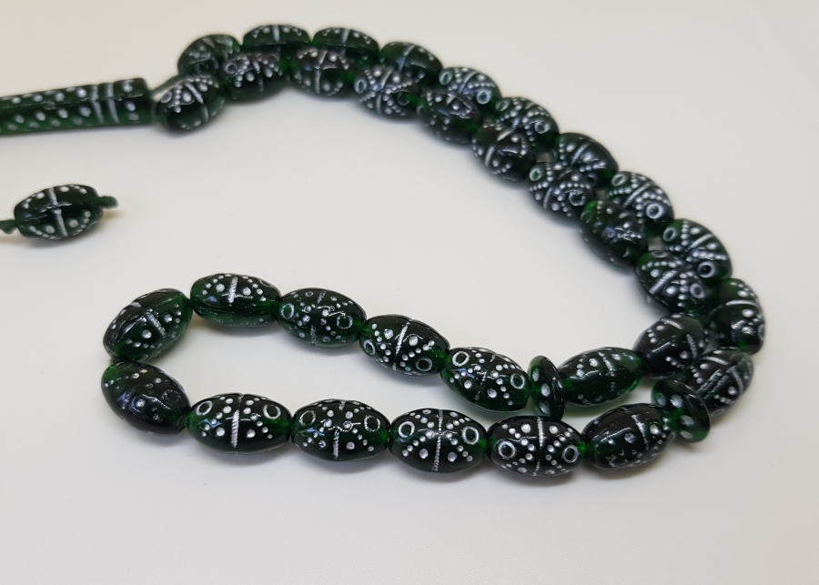 OSMANLI DÖNEMİ NADİR RENKTE GÜMÜŞ VARAKLI 33LÜ BEYKOZ TESPİHİ