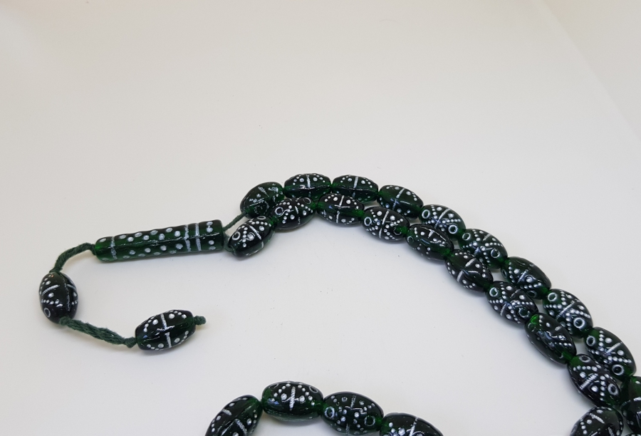 OSMANLI DÖNEMİ NADİR RENKTE GÜMÜŞ VARAKLI 33LÜ BEYKOZ TESPİHİ