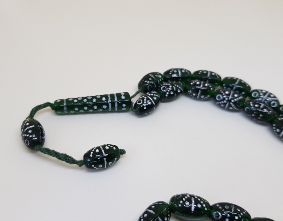 OSMANLI DÖNEMİ NADİR RENKTE GÜMÜŞ VARAKLI 33LÜ BEYKOZ TESPİHİ