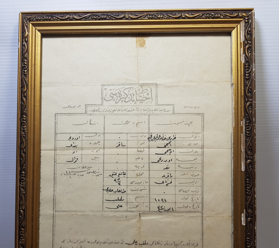 OSMANLI DÖNEMİ ÇOK NADİR TOPÇU TEZKERESİ