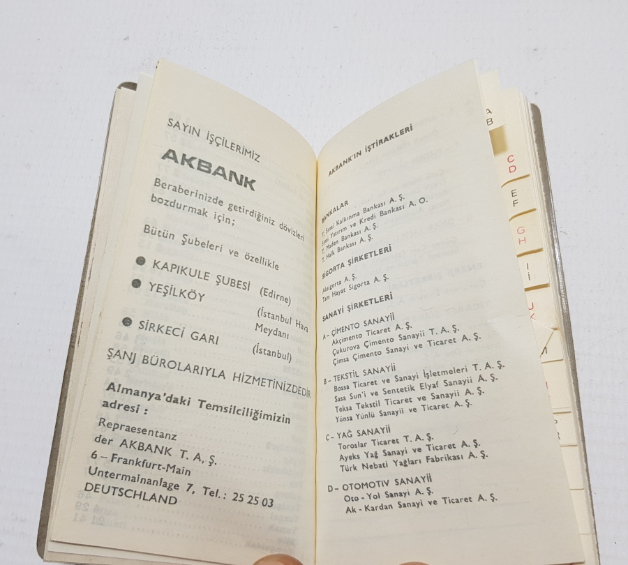 1974 YILI AKBANK NOT DEFTERİ