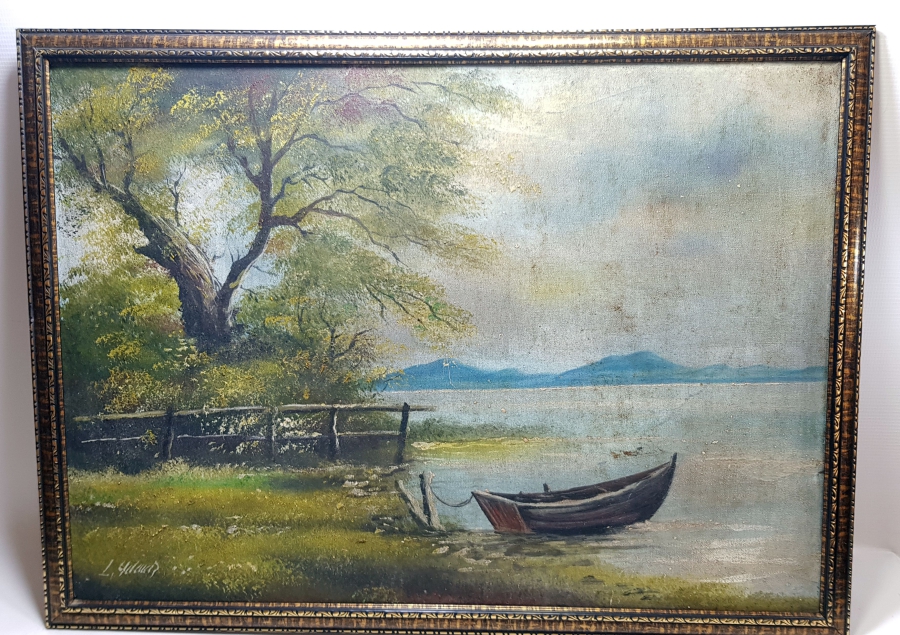 ORİJİNAL ÇERÇEVESİNDE SANATÇI İMZALI TUVAL ÜZERİ YAĞLI BOYA TABLO