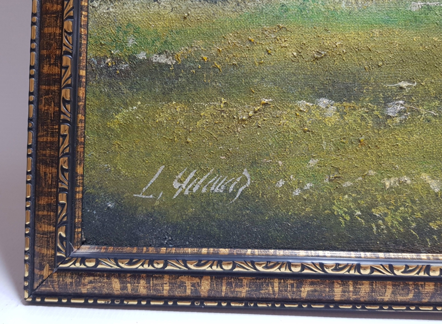 ORİJİNAL ÇERÇEVESİNDE SANATÇI İMZALI TUVAL ÜZERİ YAĞLI BOYA TABLO